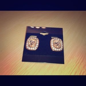 SWAROVSKI CLIP ON GOLD EARRINGS